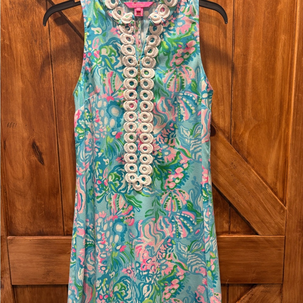 Lilly Pulitzer Blue and Pink Floral Dress 00